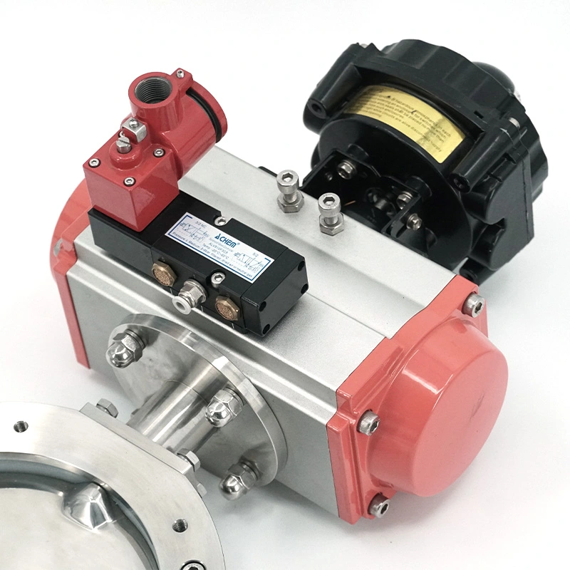 Sanitary 316 Pneumatic Wafer Butterfly Valve